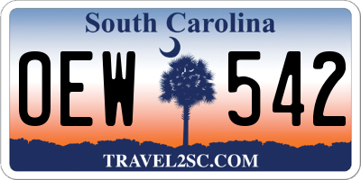 SC license plate OEW542