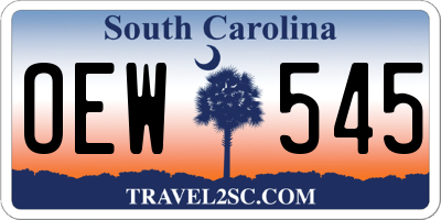 SC license plate OEW545