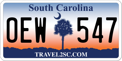 SC license plate OEW547