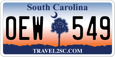 SC license plate OEW549