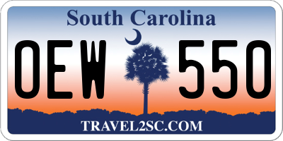 SC license plate OEW550