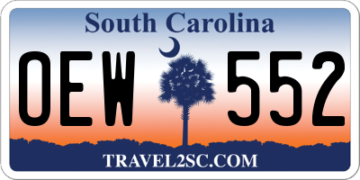 SC license plate OEW552