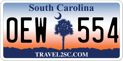 SC license plate OEW554