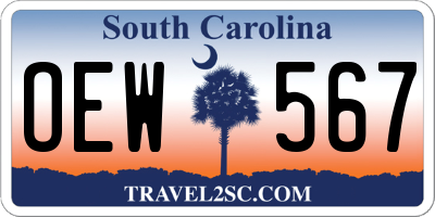 SC license plate OEW567