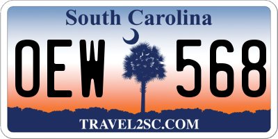 SC license plate OEW568