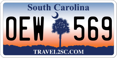 SC license plate OEW569