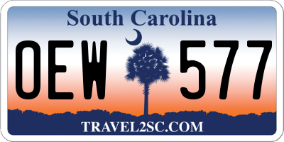 SC license plate OEW577