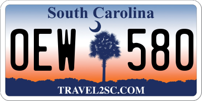 SC license plate OEW580