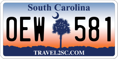 SC license plate OEW581