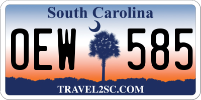 SC license plate OEW585