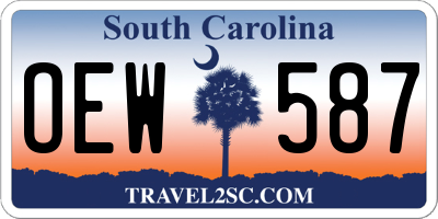 SC license plate OEW587
