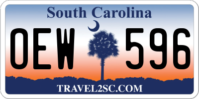SC license plate OEW596