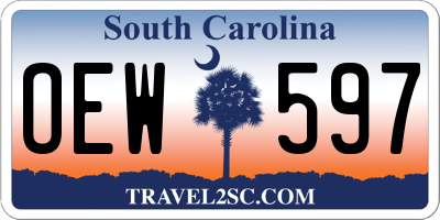 SC license plate OEW597
