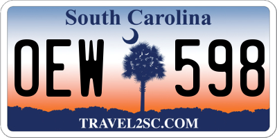 SC license plate OEW598
