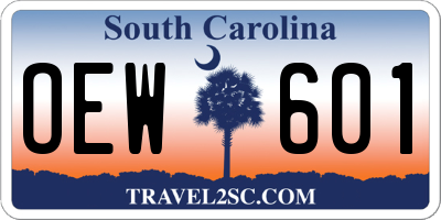 SC license plate OEW601