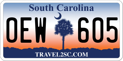 SC license plate OEW605