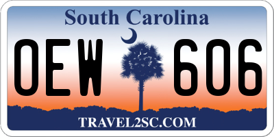 SC license plate OEW606