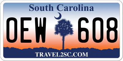 SC license plate OEW608