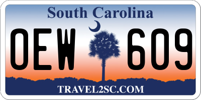 SC license plate OEW609