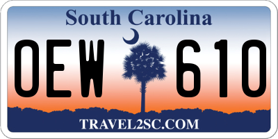 SC license plate OEW610