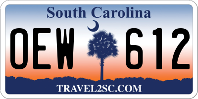 SC license plate OEW612