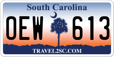 SC license plate OEW613