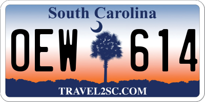 SC license plate OEW614