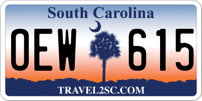 SC license plate OEW615