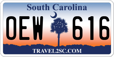 SC license plate OEW616