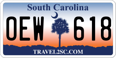SC license plate OEW618