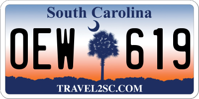 SC license plate OEW619