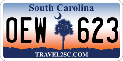 SC license plate OEW623