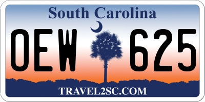 SC license plate OEW625