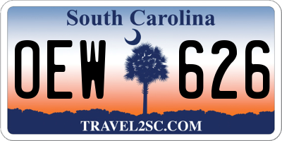 SC license plate OEW626