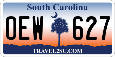 SC license plate OEW627