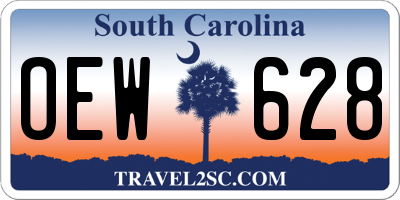SC license plate OEW628