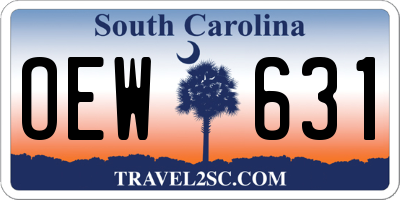 SC license plate OEW631