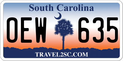 SC license plate OEW635