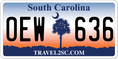 SC license plate OEW636