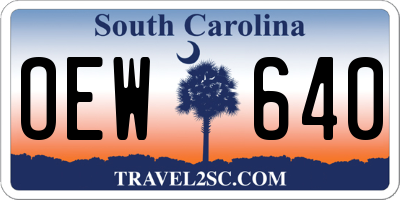 SC license plate OEW640