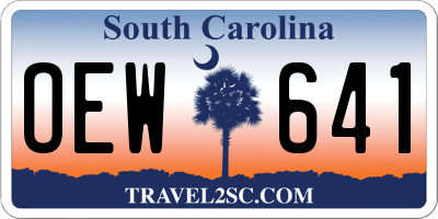 SC license plate OEW641