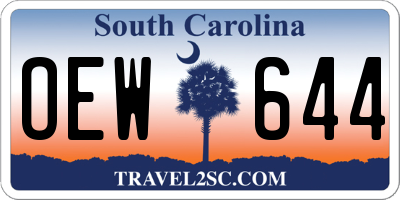 SC license plate OEW644
