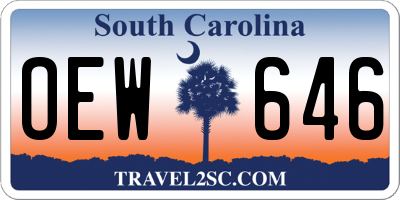 SC license plate OEW646
