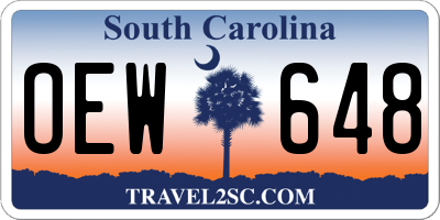 SC license plate OEW648