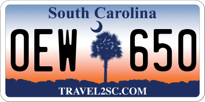 SC license plate OEW650