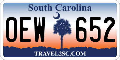 SC license plate OEW652