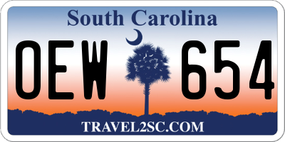 SC license plate OEW654