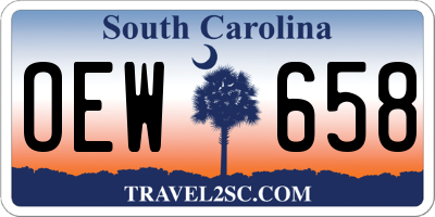 SC license plate OEW658