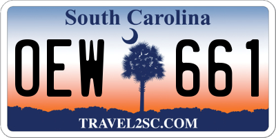 SC license plate OEW661