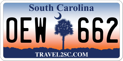 SC license plate OEW662
